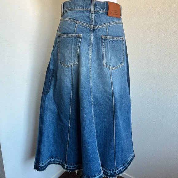 Alexander McQueen Blue Denim Maxi Skirt size 44 EU - Picture 9 of 11
